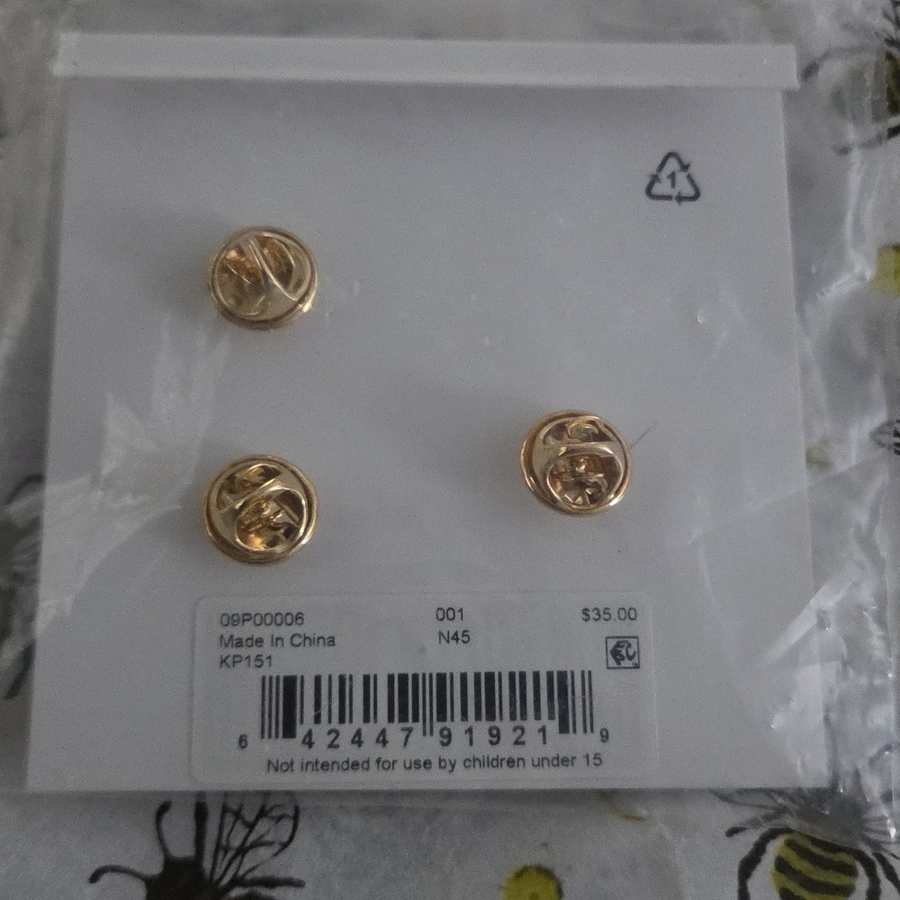 Gold-tone KARL Lagerfeld Crystal 3-Piece Pin Set with Star & Moon - Picture 2 of 2